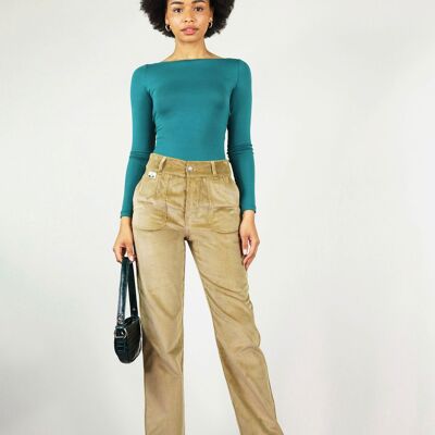Sustainable Corduroy Trousers in Beige