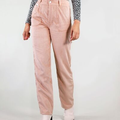 Pantaloni di velluto a coste sostenibili in rosa