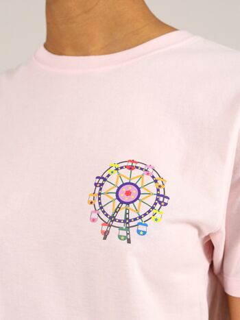 T-shirt grande roue en rose 2
