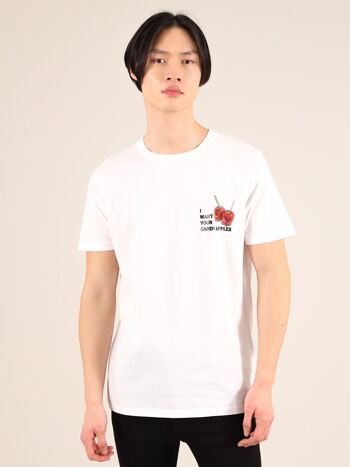 T-shirt Candy Apples pour hommes en blanc 1