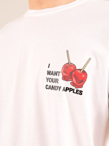 T-shirt Candy Apples pour hommes en blanc 2