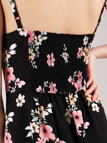Mini-robe Flower Power en noir 7