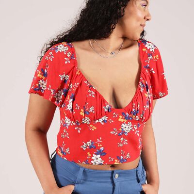 Flower Power Top in Red