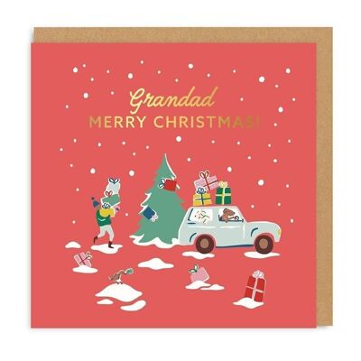 Cath Kidston Grandad Car Merry Christmas Quadratische Grußkarte