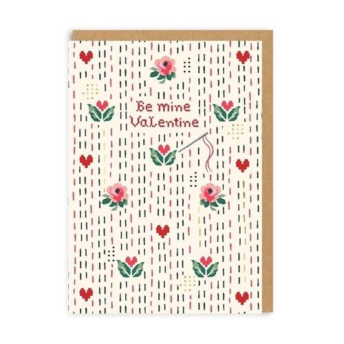 Cath Kidston Stitch Ditsy - Be mine Valentine Greeting Card