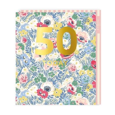 Tarjeta de felicitación grande para 50 cumpleaños de Cath Kidston