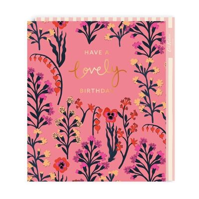Tarjeta de cumpleaños grande floral rosa de Cath Kidston