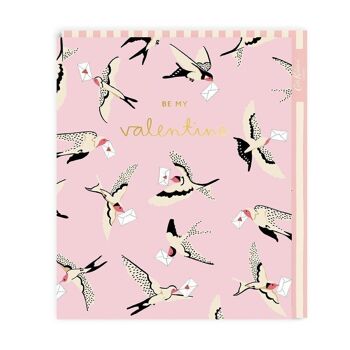 Carte de Saint-Valentin Be My Valentine Pink Bird 1