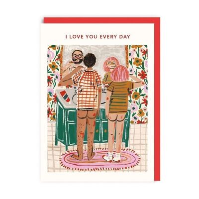 Badezimmer-Paar-Liebesgrußkarte