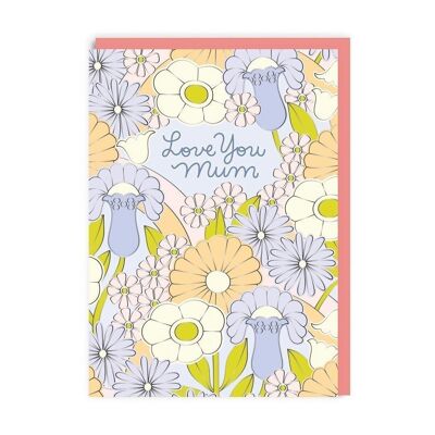 Love You Mum Floral Pattern Mother's Day Card