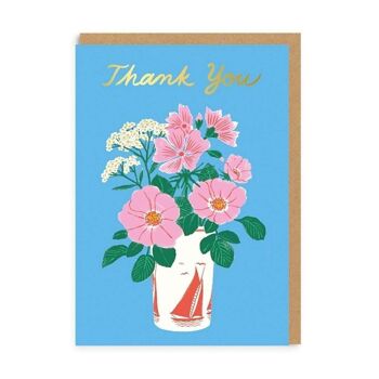 Merci Vase Floral Carte de vœux 1
