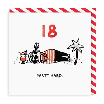 Party Hard 18. Geburtstagskarte