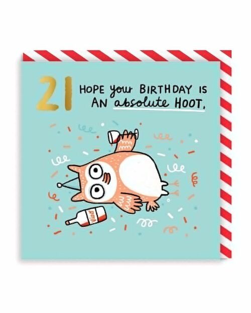 Age 21 Absolute Hoot Greeting Card