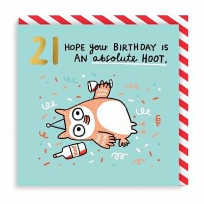 Age 21 Absolute Hoot Tarjetas de felicitación