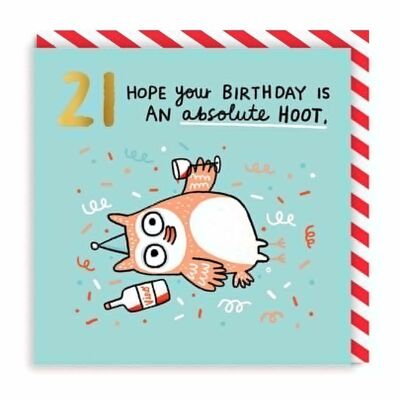 Age 21 Absolute Hoot Greeting Card