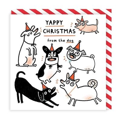 Yappy Christmas From The Dog Quadratische Weihnachtskarte