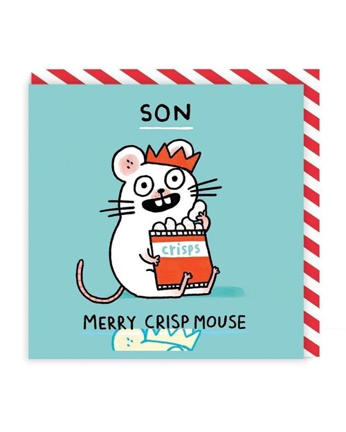 Son Merry Crispmouse Square Christmas Card