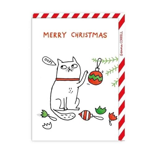 Oops Cat Christmas Card