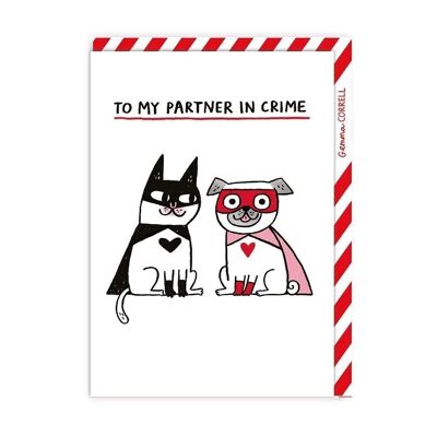 Tarjeta de San Valentín de superhéroe socio en el crimen