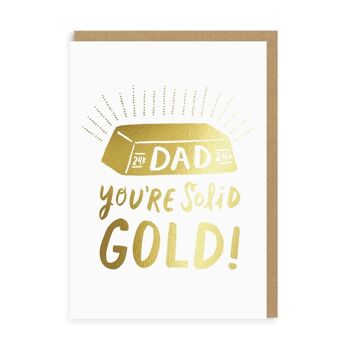 Papa tu es en or massif Carte de vœux 1
