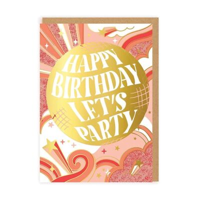 Let's Party Disco Ball Birthday Card (7374)
