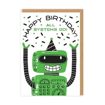 Carte de voeux d'anniversaire de robot 1