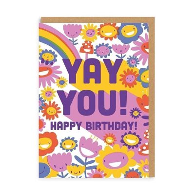 Yay You Flowers Geburtstagsgrußkarte