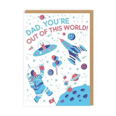 Tarjeta del Día del Padre Fuera de este Mundo Papá Espacio (8675)