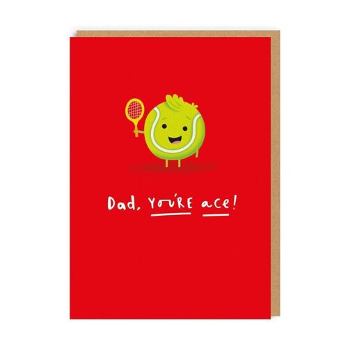 Dad You're Ace Tennis Ball Father's Day Card (8685)