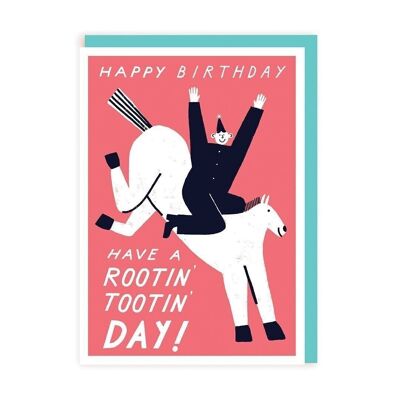 Cumpleaños del caballo Rootin' Tootin' Tarjetas de felicitación