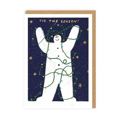 Dies ist die Schneemann-Weihnachtskarte der Saison