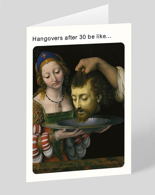 Classic Art Meme Hangovers in your 30s Birthday Card