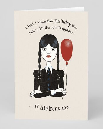 Achat Carte joyeux anniversaire Mercredi Addams en gros