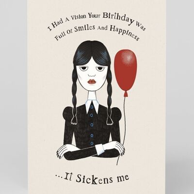 Wednesday Addams Happy Birthday Card