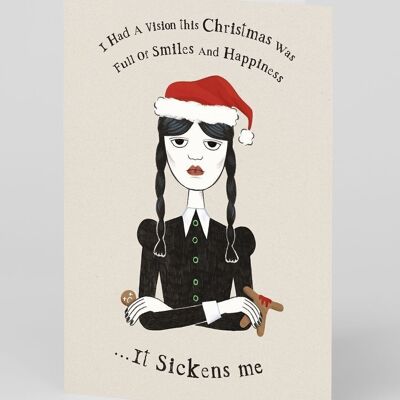 Mittwoch Addams Weihnachtskarte