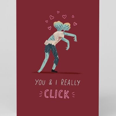 Red You And I Really Click Greeting Card