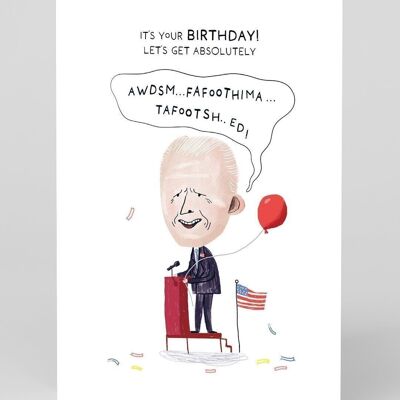 Tarjeta de cumpleaños de Joe Biden con ruido extraño
