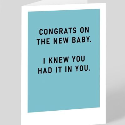 Sapevo che ce l'avevi dentro New Baby Card