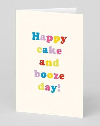 Carte d'anniversaire de jour de gâteau et d'alcool 1