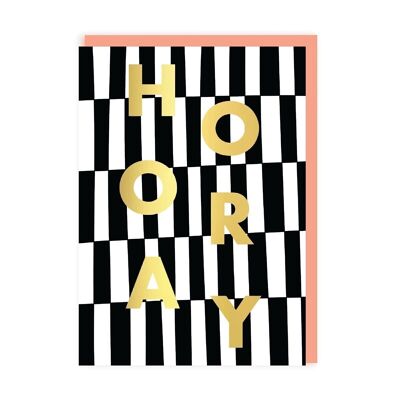 Hooray Checkerboard Greeting Card