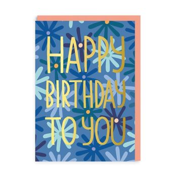 Motif de fleurs HBD Carte de vœux 1