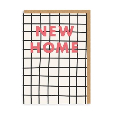 Neues Zuhause – Grußkarte mit Gittermuster