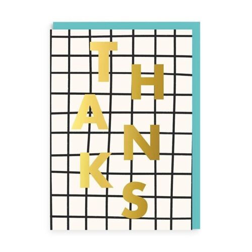 Thanks - Grid Pattern Greeting Card