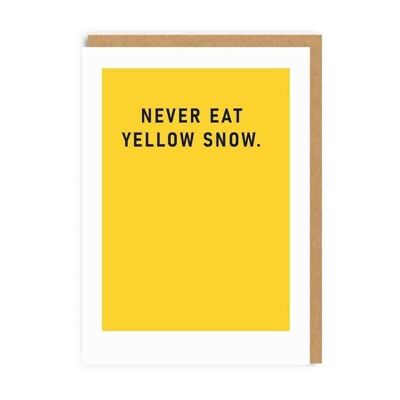 Iss niemals gelbe Schnee-Weihnachtskarte