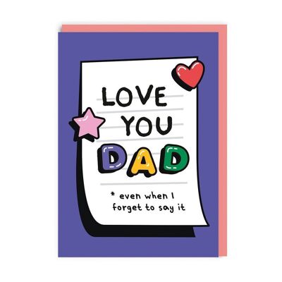 Tarjeta para el día del padre con nota para nevera Love You Dad (8677)