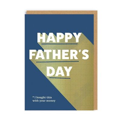 Carte typographique de fête des pères Happy Father's Day (8679)