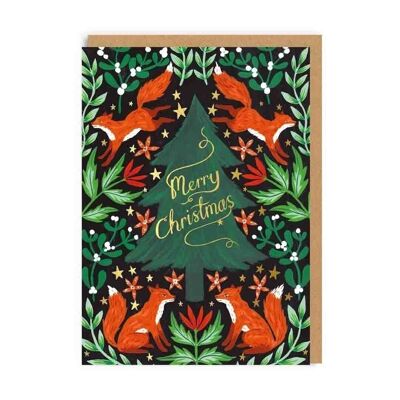 Fuchs-Weihnachtsbaum-Weihnachtskarte