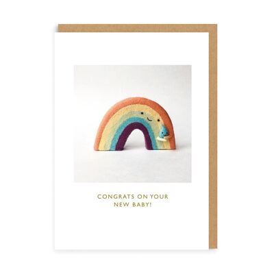 Herzlichen Glückwunsch zu Ihrer neuen Baby-Regenbogen-Grußkarte