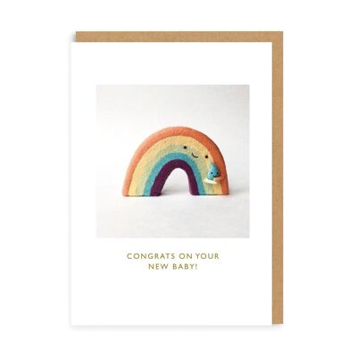 Felicidades por tu nuevo bebé Rainbow Tarjetas de felicitación