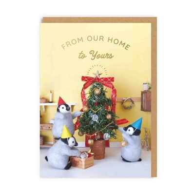 De notre maison à la vôtre Carte de Noël Pingouins